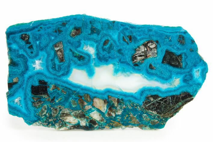 Polished Chrysocolla With Quartz Pocket - Bagdad Mine, Arizona #337001